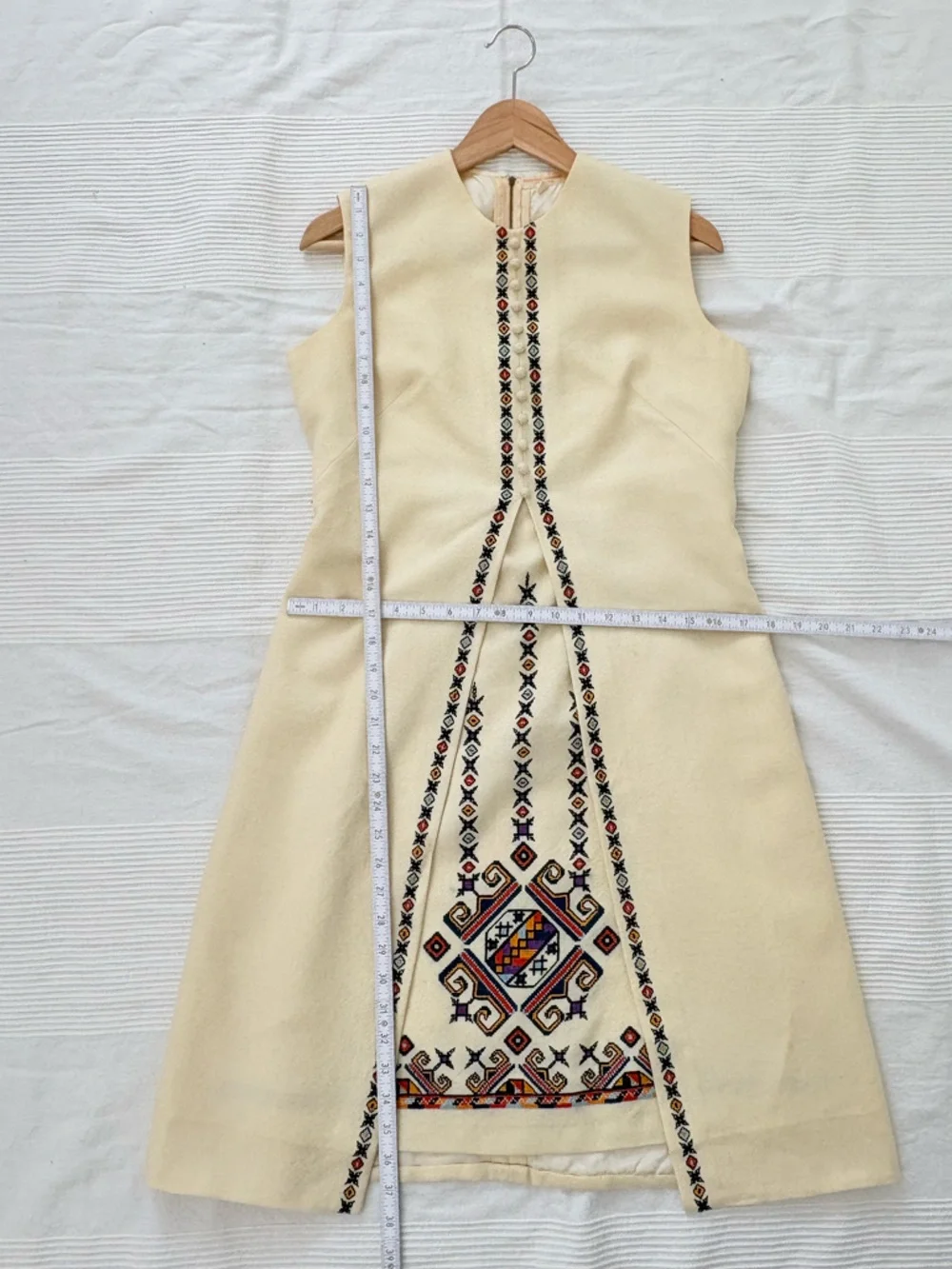 Vintage Narodna Radinost Beograd Folk Art Handcrafted Dress - Size 42 - Picture 5 of 14